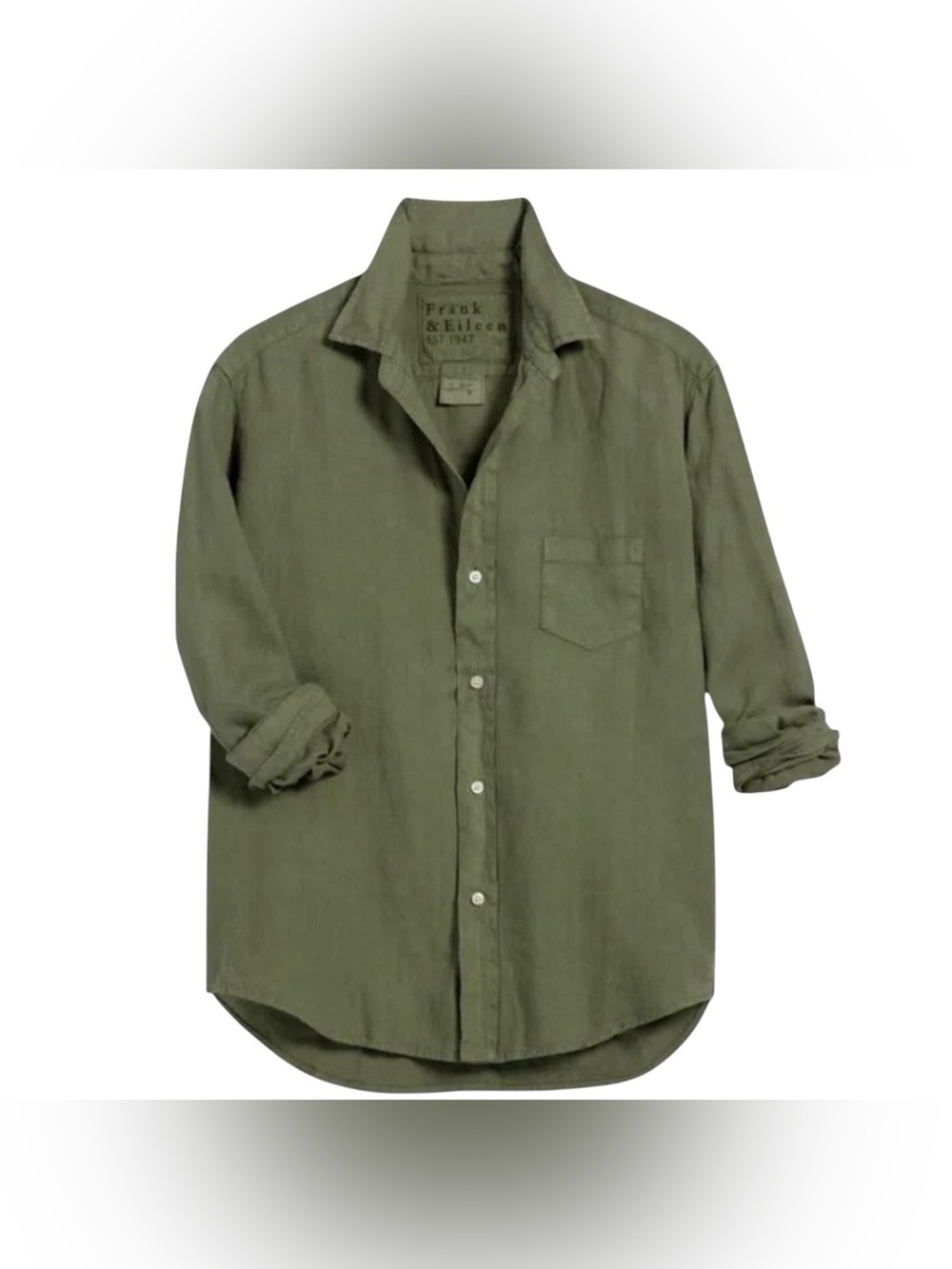 Frank & Eileen Eileen Relaxed Fit Linen Solid Collared V-Neck Button-Up Shirt